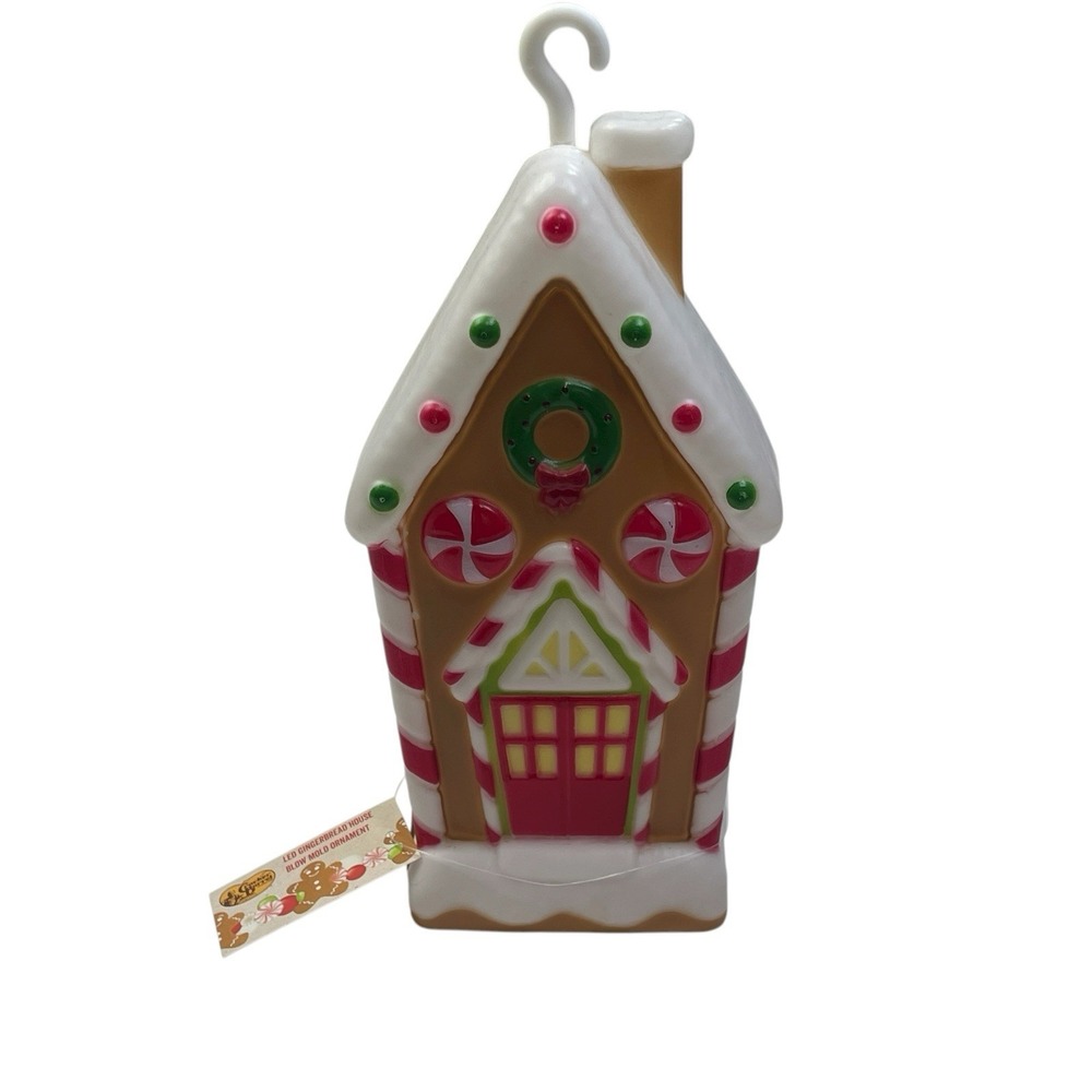 Cracker Barrel LED Gingerbread House Blow Mold Ornament New With Tag